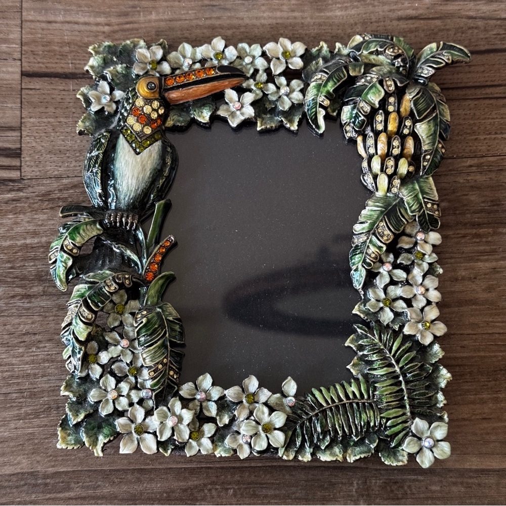 gem embellished tucan tropical picture frame